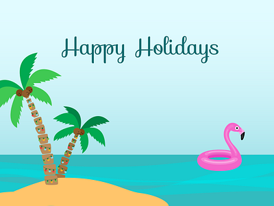 Happy Holidays from Florida christmas christmas lights flamingo float florida happy holidays holiday holidays island merry christmas palm trees water