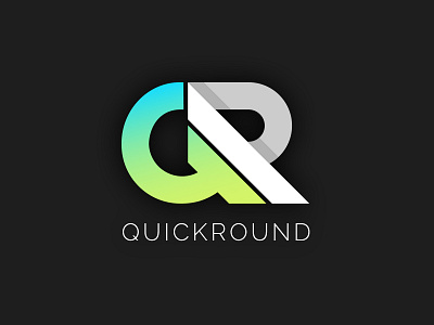 Quickround Logo Design blue brand style branding golf gradient green logo logo design q r style style guide