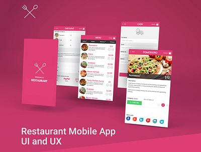 Restaurant Mobile App UI/UX adobe photoshop branding creative app idea logo mobile app mobile app design pixel perfect research restaurant app ui uiux