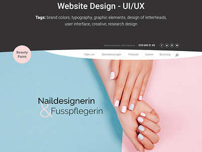 Beauty Nails - Landing Page adobe photoshop beauty design branding clean design landing page for nails nails pixel perfect research idea ui ux