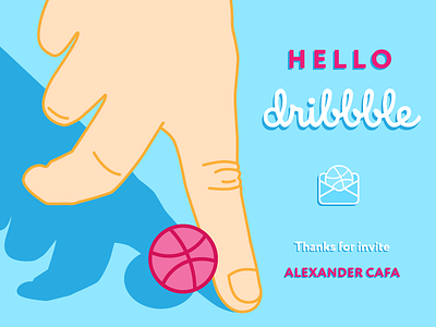 Helloo Dribbble! debute dribbble first hello invitation invite proectica shot thanks