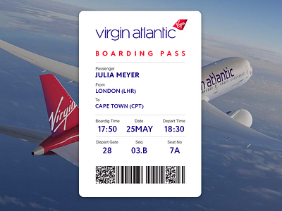 Daily UI Challenge 024 — Boarding Pass