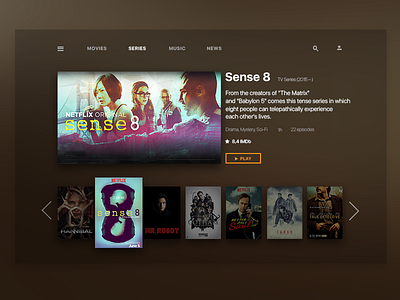 Daily UI Challenge 025 — TV App dailyui dailyui025 interface tvapp ui uidesign userinterface ux uxdesign web webdesign веб