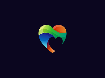 Heart Love Logo colorful gradient heart icon logo love