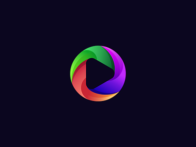 Play media Circle Logo circle elips gradient illustration logo media play vector