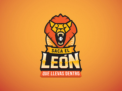 Saca el León animal baseball branding energy geometric lion logo orange sports t shirt team yellow