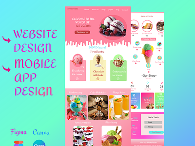 ICECREAM web design branding design ui ux