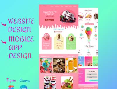ICECREAM web design branding design ui ux