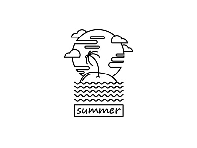 Summer art design graphic icon illustration line logo