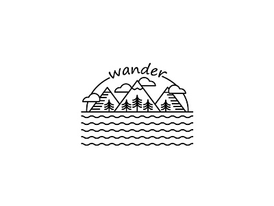 Wander art design graphic icon illustration line logo