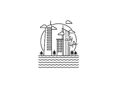 City Life art design graphic icon illustration line logo