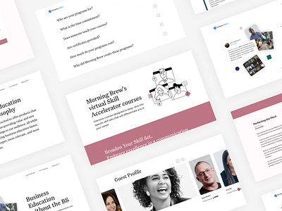 Morning Brew Accelerator Website agency business classes clean design cohort courses courses education illustrations learning mba morning brew online education online learning ui design uiux ux design uxui web design webdesign