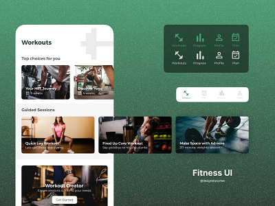 Fitness UI · Mobile App app branding cryptic comet design easy ui fitness app illustration ui ui ux ux ux design workout app