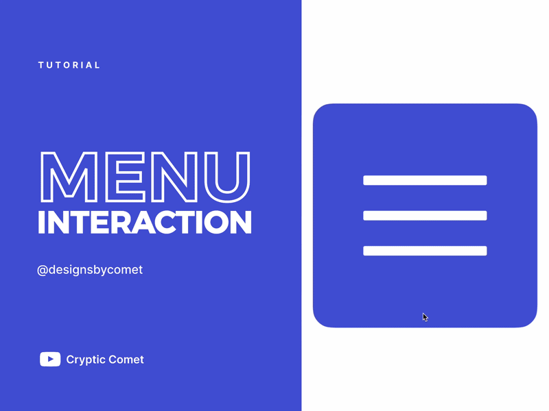 Classic Menu Interaction animation app cryptic comet design interaction learn ux menu micro interaction motion graphics product design product designer ui ux