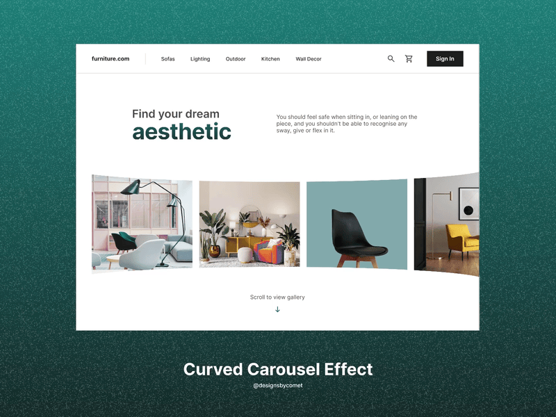 Curved Carousel Effect · Smart Animate animation app carousel creative effect cryptic comet curved carousel design landing page landing page design motion graphics smart animate ui ux design web design