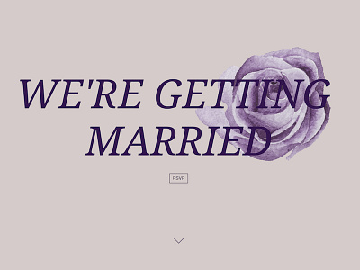 Single page wedding site flower single page typography ux wedding