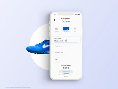 Sneaker Store Checkout - Mobile UI Concept 1/2