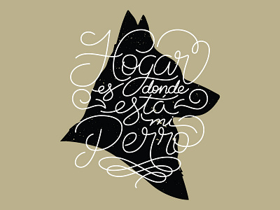 Hogar es donde está mi perro animal dog letras lettering perro t shirt