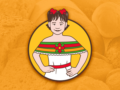 Nenas brand bread character illustration ilustración logo marca store