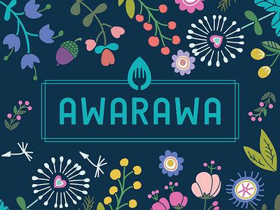 AWARAWA brand branding gourmet healthy lettering logo logotype natural restaurant