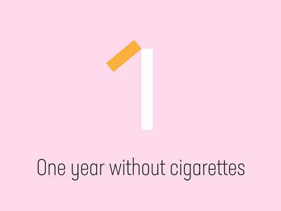 Оne year without cigarettes flat illustrations