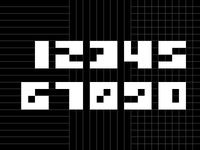 Numbers ITSF display font geometric illustration logo modern number one pixel typography