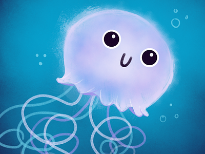 Jolly Jellyfish adobe sketch avatar blue cool cute happy illustration jellyfish ocean
