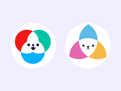 Colorful Couple animal badge cmyk color cute icon illustrator logo mascot rgb