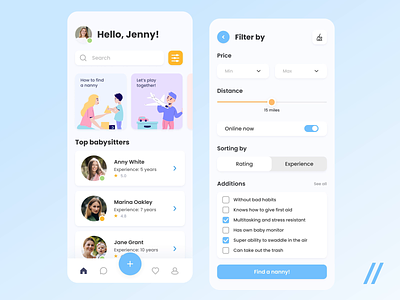 Babysitter App android app animation app app screen design babysitting interface ios app mobile mobile app mobile app design mobile app screens mobile apps mobile ui mobileapp mobileui ui ui design uiux ux ux ui design