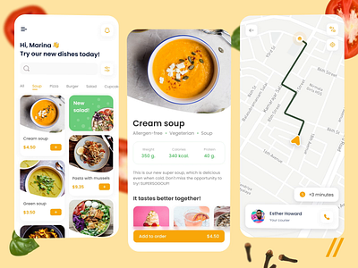 Food Market App animation app delivery app design food app interface map mobile mobile design motion ui uiux ux