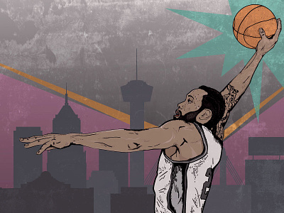 The Future: Kawhi Leonard basketball illustration nba poster san antonio spurs texas texture vector