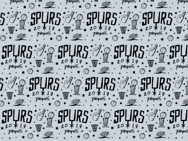 SPURS 2019 PLAYOFF PATTERN ink lettering illustration texas san antonio basketball nba spurs