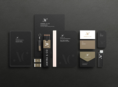 Amira & Co Graphic Design for Office Communication branding business cards design graphic design illustration office materials print vector