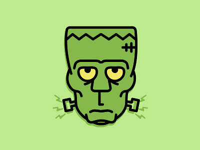 Frankenstein - two tone concept frankenstein illustration line art