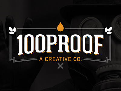 100 Proof Dribbble - Final Revision brand logo typography vintage