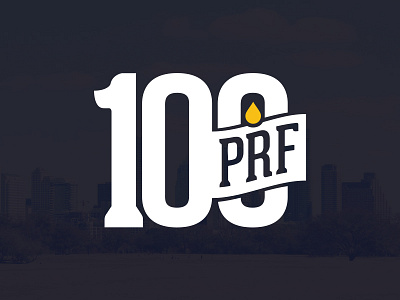 100 Proof logo concept 100 austin brand drop illustration logo number typography