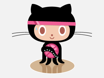 Designer / Developer concept dribbble illustration octocat