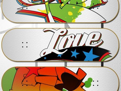 Skateboard graffiti concept illustration