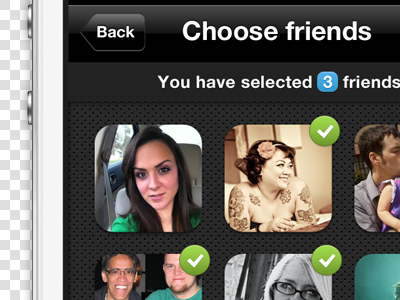 Choose friends iphone selected social thumbnails