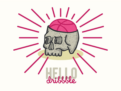 LOCDAWG Dribble Debut badge debut design graphics grunge halloween illustrator punk retro simple skull vintage