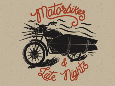 Bali Inspired American Made graphic graphic design grunge illustration illustrator lettering motorcycle surf vintage