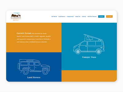 Garrett Dorset Website, Design and Illustration. branding design illustration logo vector web design