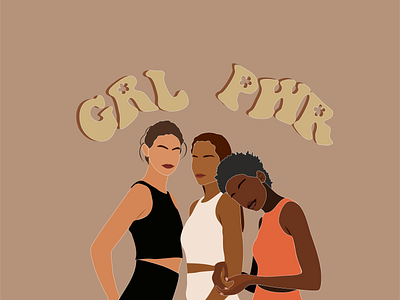 Girls Power print. black girl magic clipart design girls power graphic design illustration vector