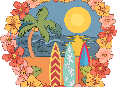 Aloha Hawaii clipart design graphic design illustration print on demand design sublimation design vector