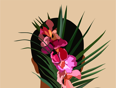 Night orchid abstract avatar clipart design graphic design illustration logo minimalist vector