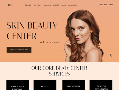 Landing page Beauty Center design graphic design landing ui ux webdiseine веб лендинг