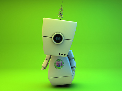 Lime Bot 3d animation character cinema 4d robot