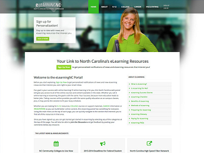 eLearningNC design development eecms expressionengine html nc north carolina responsive web design website