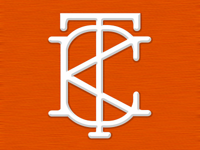 TKC baseball interlocking letters logo type