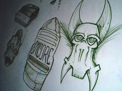 On The Phone doodle drawing illustration monster pencil random sketch